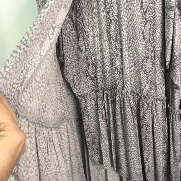 Anthropologie Marfa Dress Halter Gray V neckline Tiered Midi Size 6 - Picture 8 of 16